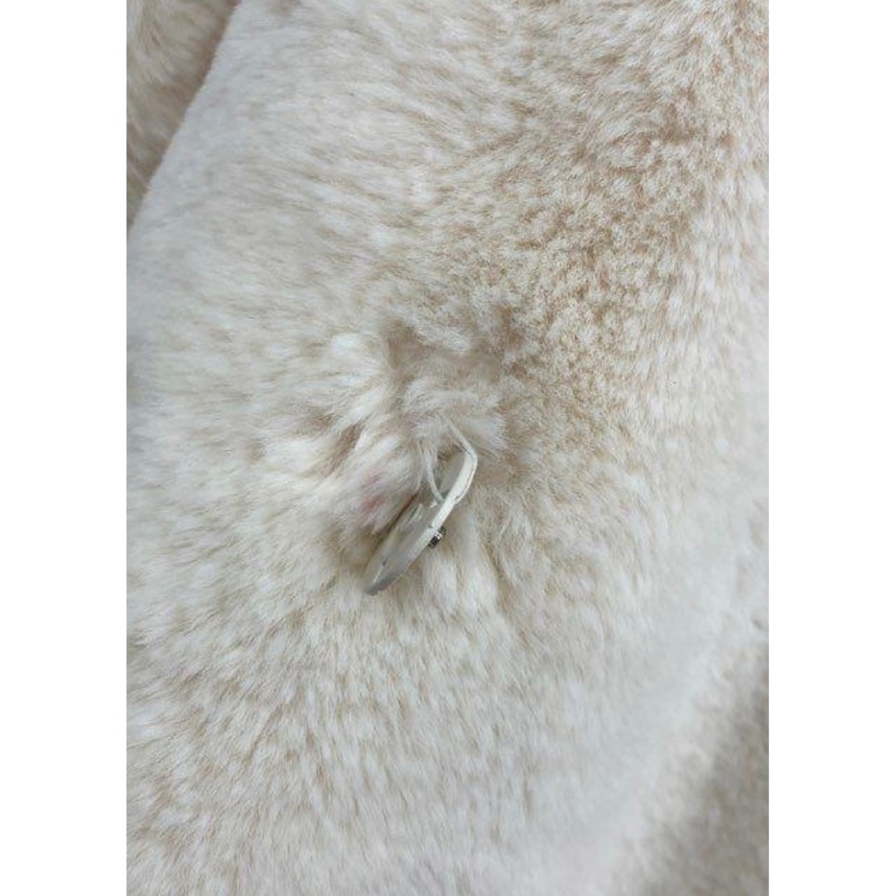 Altar'd State Faux Fur Coat Womens XS Ivory Cropped Plush Jacket Excellent - Picture 5 of 8